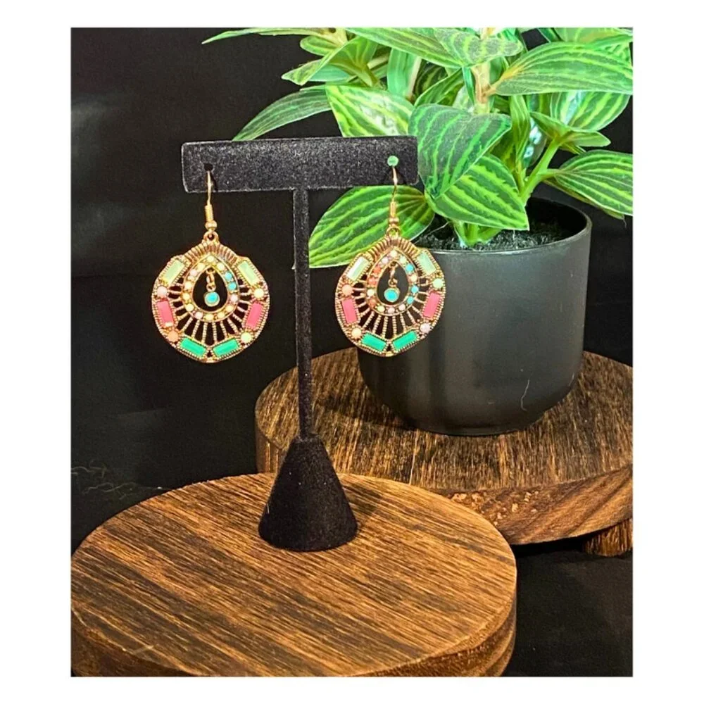 NEW, NEVER WORN Bohemian-Style Drop Earrings